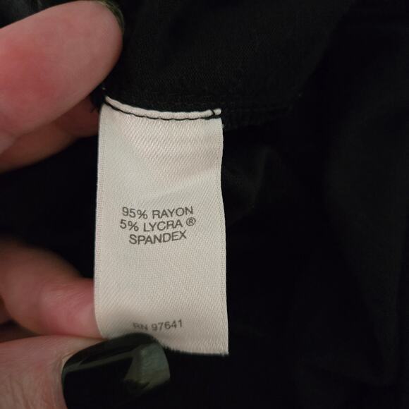 J. Jill Wearever Collection Black Pleated Cropped Stretch Knit Pull On Pant XL - Picture 12 of 13